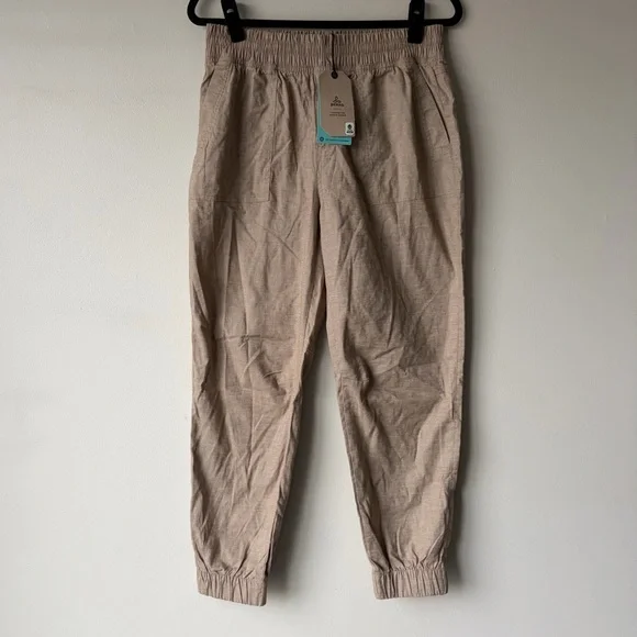 Prana Women's Tan Elastic Waist Jogger Pants - Picture 1 of 10